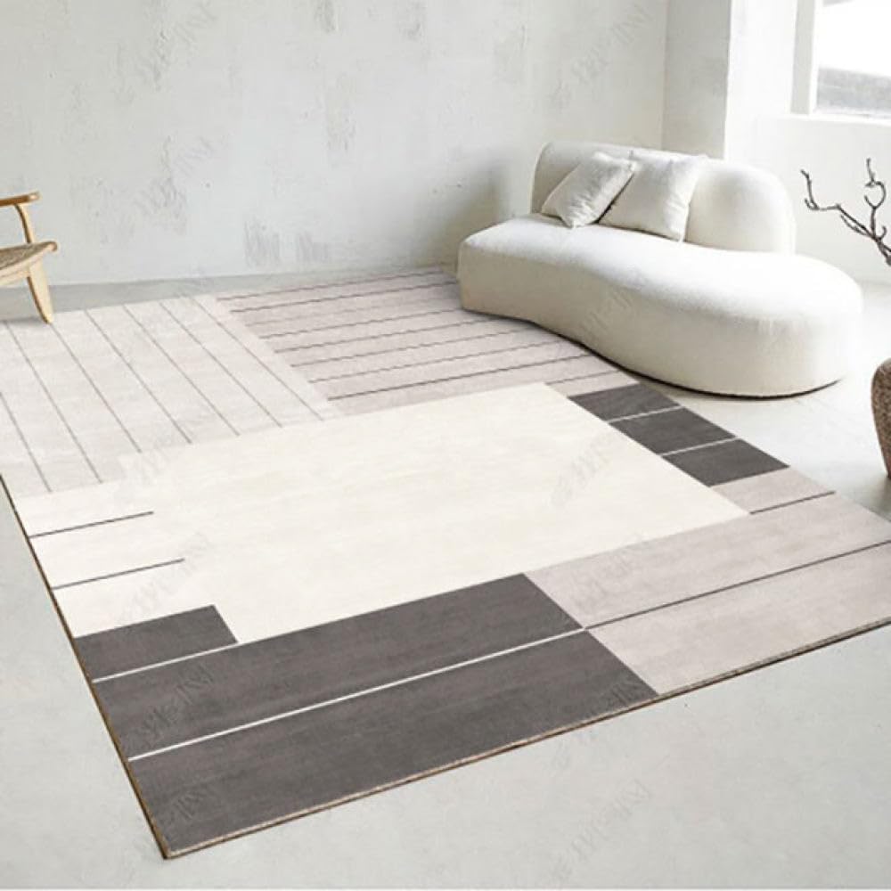 Tapis de velours cristal de chambre moderne 140x200 cm doux et anti-poussière