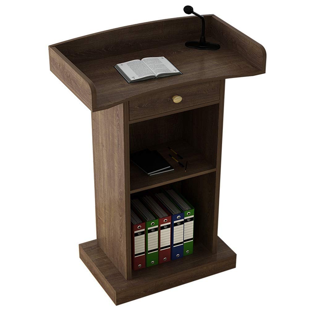 DUANHOZ Lectern Podium Host Desk for Company Campus, Restaurant & Wedding Reception – Natural Ceremonial Lectern Desk for Customer Service