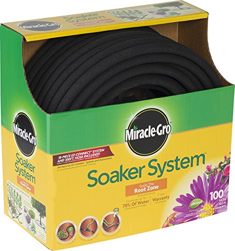 Swan Products Mgspak38100Cc Miracle-Gro Soaker System Customizable Hose With Push On Fittings, 100' X 3/8", Black #TOP6