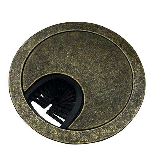 Antique Brass Metal Cable Grommet | 2 Piece 