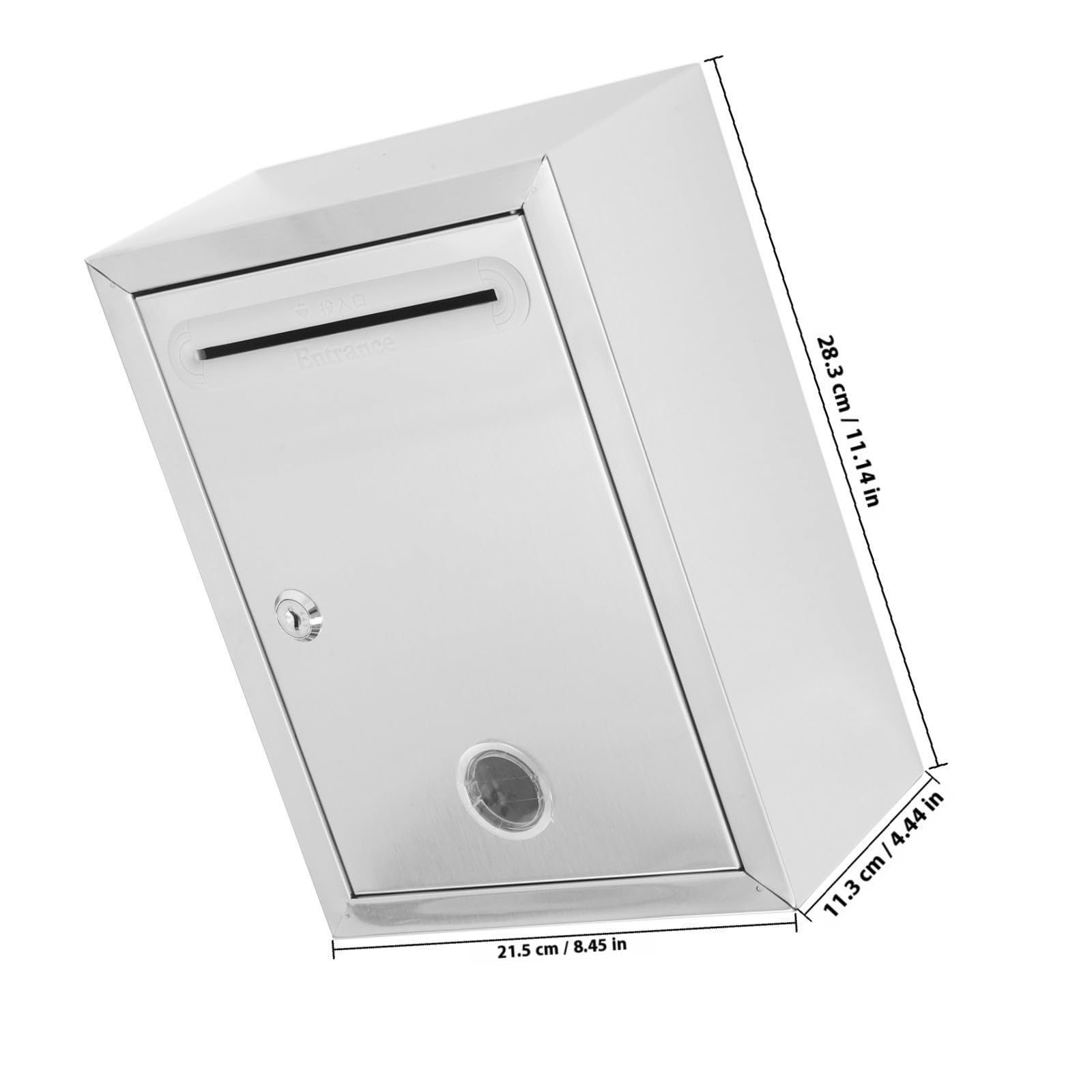 Buzón de Pared de Acero Inoxidable Diseño Resistente y Práctico Ranura y Cerradura Segura para Donaciones y Sugerencias en Oficina o Aula