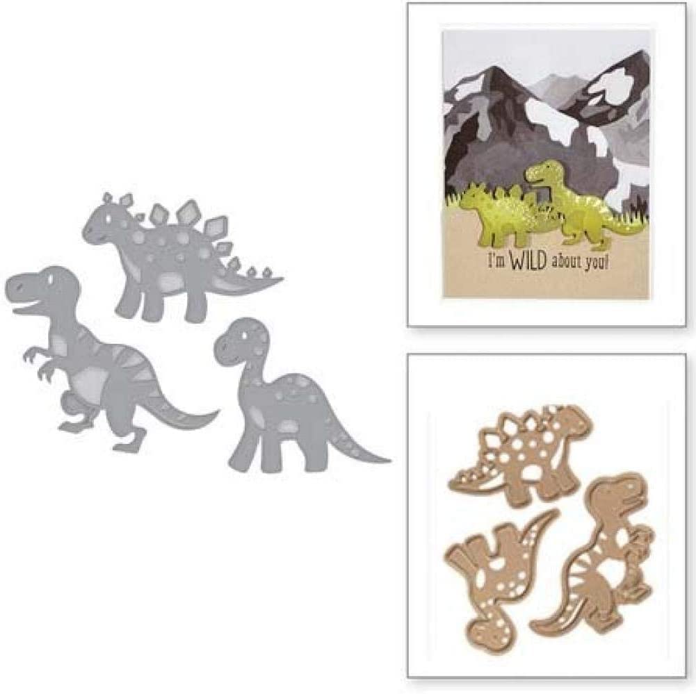 Gowxs Dinosaurs Metal Cutting Dies, 3pcs Stencil Template Molds for DIY Scrapbooking Card Making, Embossing, Album Decorative - Image 3