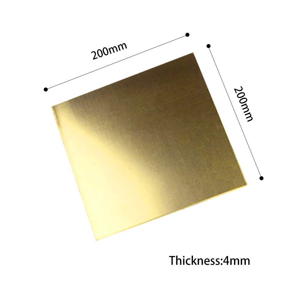 arkusze ecoppr， Cięcie blachy mosiężnej Najwyższej jakości blacha mosiężna H62(4mm x 200mm x 200mm)