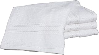 Bentley Priory Linens Supreme GUEST TOWELS for Bathroom 500GSM Egyptian Hotel Collection 100% Cotton Super Soft Pack of 4 Absorbent and Quick Dry GUEST TOWELS Towels Set 40 cm x 60 cm (WHITE)