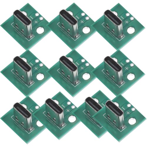 Angoily 10 Piezas Conector Hembra Tipo C, Placa De Prueba Pcb, Placa Convertidora De Energía Para Pruebas De Datos, Productos Electrónicos De Bricolaje