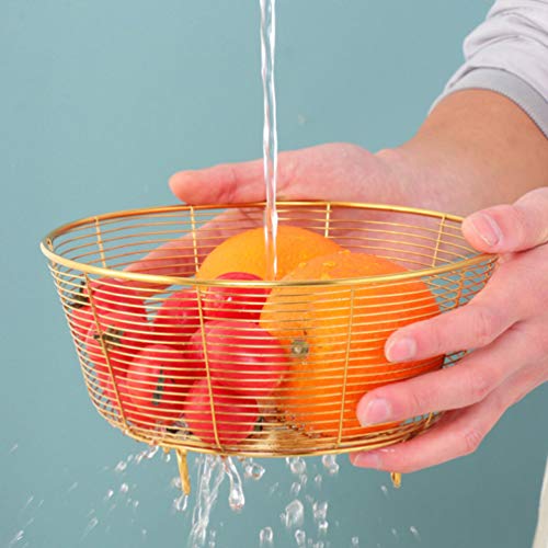 NICEXMAS Cesta de Escorredor de Frutas Vegetais Arame de Metal Tigela de Vegetais Cestas de Lavagem
