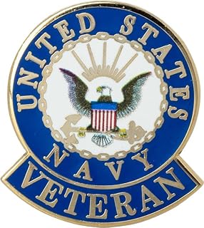 US Navy Veteran LAPEL PIN OR HAT PIN - Size 1" - VETERAN OWNED BUSINESS
