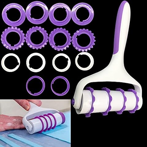 KOOTIPS Fondant Ribbon Cutter, Food grade plastic Cookie Stamp Mould Cake Cupcake Fondant Decorating Tool (25pcs Fondant Ribbon Cutter) Cover