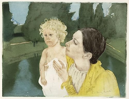 Pintura al óleo clásica Mary Cassatt: cuadro abstracto en lienzo decorativo de 60x90cm