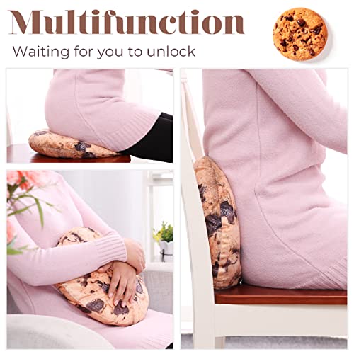 Hyseas Round Throw Pillow 13.4 Inch Chocolate Cookie, 3D Digital Print Decorative Comfortable Soft Plush Funny Food Shaped Pillow Light Weight Seat Pad Cushion For Couch, Chair, Floor, Sofa #TOP3
