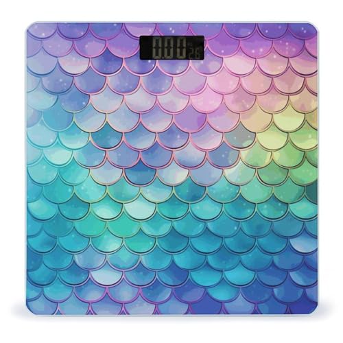 Báscula de baño digital con vidrio templado y pantalla LCD miniatura 1