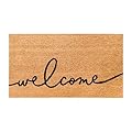 THEODORE MAGNUS Natural Coir Doormat with Non-Slip Backing - 17 x 30 - Outdoor/Indoor - Welcome Mats - Natural - Warm Greeting - COIR-1730-15-219