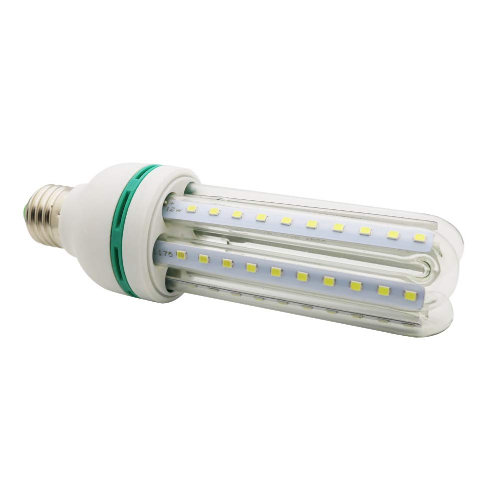 Mengjay - Bombilla LED E27 en forma de U, cabeza de espiral, 12 W (equivalente a 100 W), luz blanca fría 6000 K, 1200 lúmenes, 53 x 170 cm- (20piezas)