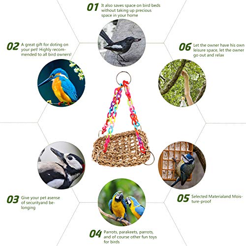 Papegaaienkooi Hangmat Vogels Schommel Kooi Kauwen Speelgoed Creatieve Grappige Vogel Hangmat - Afbeelding 4