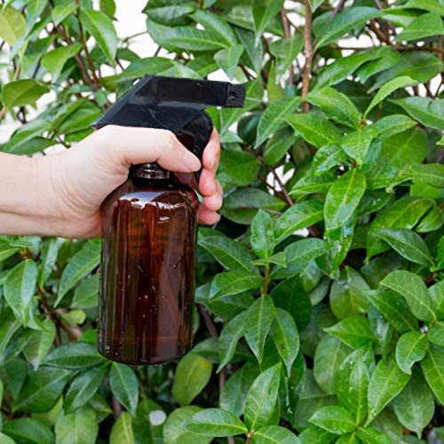 Youngever 6 Pack Empty Amber Plastic Spray Bottles, 8 Ounce Refillable Container for Essential Oils, Cleaning Products, or Aromatherapy, Trigger Sprayer with Mist and Stream Settings3