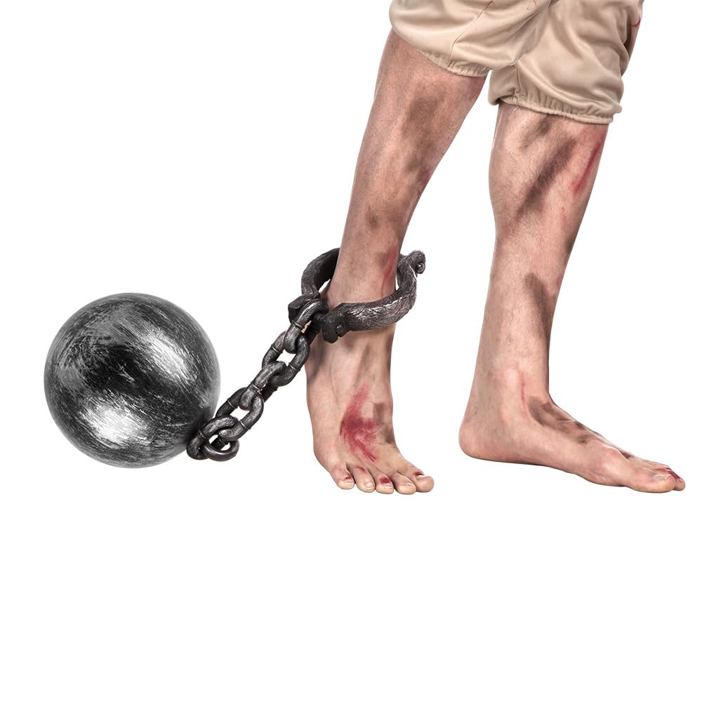 Boland Large Jumbo Ball and Chain 60cm Convict Prisoner Fancy Dress Accessory Halloween Dress Up, Grey, Costumes - Image 3