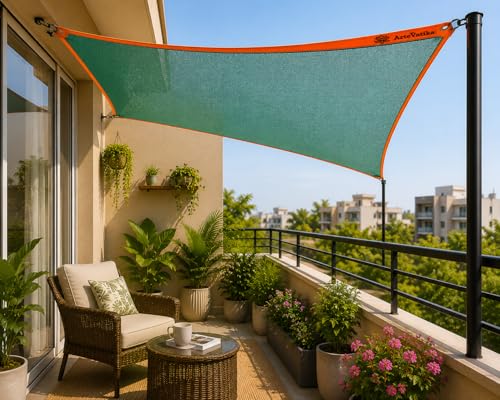 Image of Green Shade Ne.t 75% UV Block | Multipurpose Garden & Balcony Ne.t | Portable Greenhouse Protection Ne.t | Weather Resistant | Green (Pack of 1) (10x5 Feet)