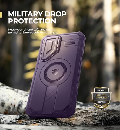 Image of Dexnor for Samsung Galaxy S25 Plus Case with Camera Cover & Adjustable Kickstand & Built-in Screen Protector, Magnetic Rugged Shockproof Bumper Cases Heavy-Duty Protective Cover (2025),Phantom Purple