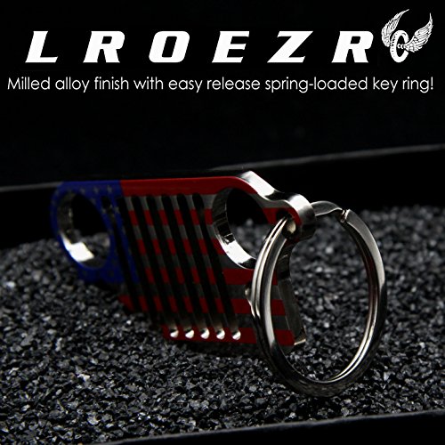3D Font Grill Keychain Chain Key Ring for Jeep Driver Enthusiast Automotive Laser Cut 304 Stainless Steel Keyring By LROEZR (National Flag)