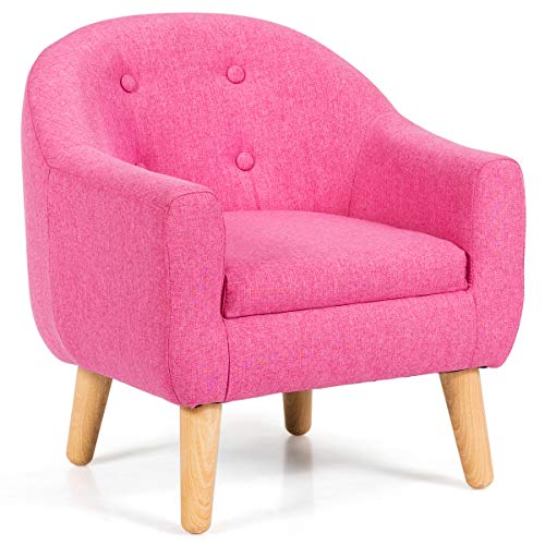 Costzon Kids Sofa Armchair, Upholstered Armrest Chair with Adjustable Foots, Princess Sofa