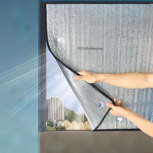 LGHSWDQ Silber Sonnenschutzfolie Reflektierende, 100{54e5b5024000d4df636baafaa8b588f38bd3f7deef6b42e40f539c1272cdf1b8} Sichtschutz Fensterfolie Für Dächer, Garage, Tragbare Reise, Hitzeschutzfolie Mit Saugnapf, Leicht Montage, Wiederverwendbar(90cm x 120cm) LGHSWDQ Silber Sonnenschutzfolie Reflektierende, 100{54e5b5024000d4df636baafaa8b588f38bd3f7deef6b42e40f539c1272cdf1b8} Sichtschutz Fensterfolie Für Dächer, Garage, Tragbare Reise, Hitzeschutzfolie Mit Saugnapf, Leicht Montage, Wiederverwendbar(90cm x 120cm)