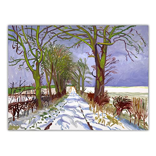 Leinwand Bilder David Hockney Posters《Winter Tunnel With Snow》Leinwand-Wandkunst David Hockney Kunstdrucke For Home Deko Pictures 50x70cm x1 Rahmenlos Cover
