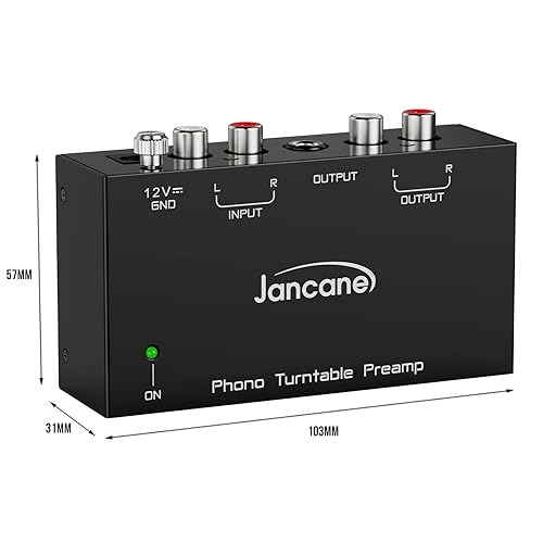 Miniatura 5 de Jancane Phono Preamp for Turntable- Mini Electronic Audio Stereo Phonograph Preamplifier with RCA Input, RCA/TRS Output, Low Noise Operation, with