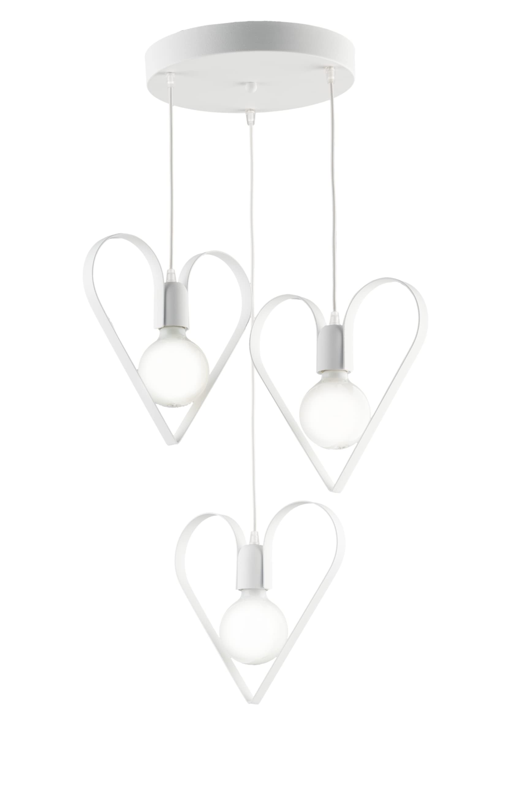 Light&More Lampadario per cameretta cuore 3 luci bianco