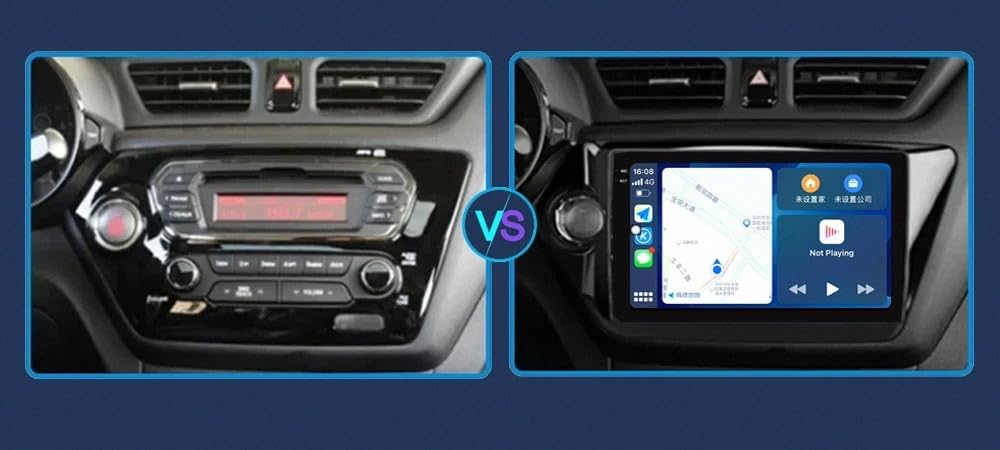 Radio Macchina Touch Screen per KIA RIO 3 2011-2016 Wireless Carplay Android Auto Stereo Auto Bluetooth Ips con Pantalla Táctil con Gps, 8 Nucleo 4G+64G