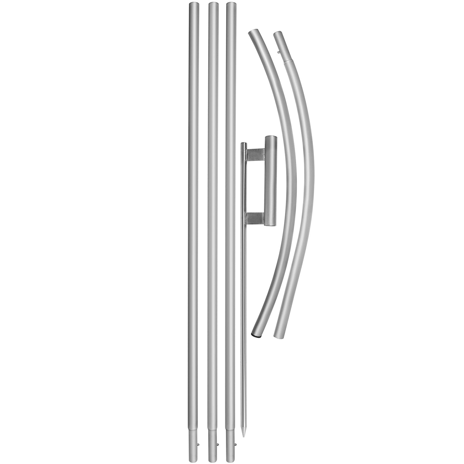 VEVOR Bandiera Pubblicitaria, 10 x 6PZ Bandiera Personalizzata Piuma con Asta, 4,3m Bandiere Pubblicitarie per Esterni, 5 Tubi Rigidi + 1 Asta di Fissaggio, per Indicatore, Presentazione di Negozi