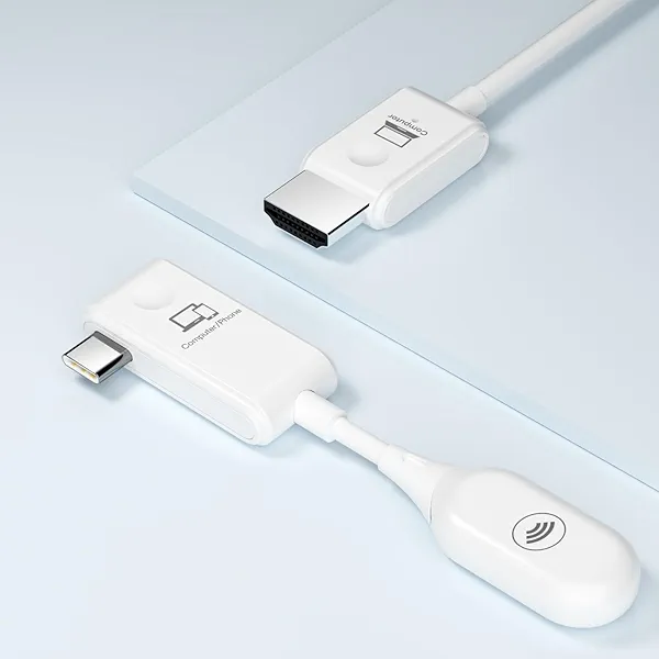SmartSee Wireless USB C to HD Display Adapter Screen Mirror Cast Extend for iPhone 15 & USB C Equiped Phone Laptop HD Transmitter and Receiver | No Setup Real Plug n Play