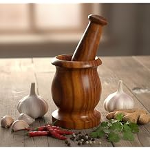 KLEO 3.5 Wooden Mortar and Pestle Set Heavy Duty Spice & Herb Grinder, Guacamole Masher,Non-Porous, Odor Resistant Garlic Crusher, Seed Grinder, Kitchen Tools
