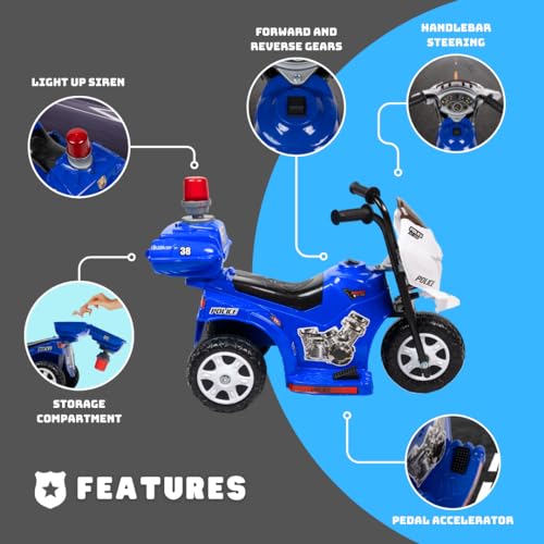 KID MOTORZ Lil Patrol Ride On Toy, 6V, Purple and Pink - Thumbnail 4