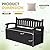 Greesum 80 Gallon Deck Box Storage Bench, Patio Furniture, Lockable, Waterproof and UV Resistant,with Armrest, Suitable for Garden, Porch, Poolside, Dark Black