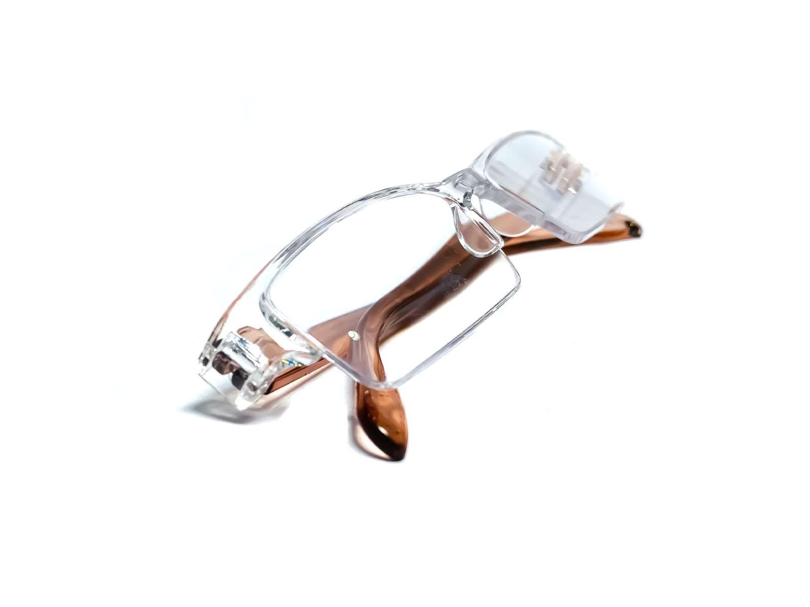DR.B’s Readers Glasses: Stylish Transparent Frames for Men and Women, Lightweight and Comfortable, Light Brown, +2.00 Magnification 2