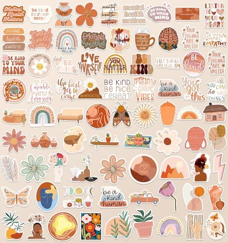 200Pcs Boho Stickers, Vintage Stickers Motivational Aesthetic Sticker Vinyl Sticker for Water Bottles Laptops Journals Positive Affirmation Sticker for Adult Teen Kid Classroom Prizes - 5