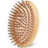 Bamboo Hair Brush for Hair Growth, No Handle Design, Air Cushion Travel Size Detangling Scalp Massage Hairbrush Set for All Hair Types by Msnasit(1 Pack)