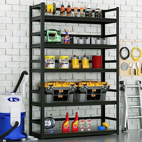MOLYHOM Heavy Duty Garage Shelving, 5-Tier Industrial Garage Storage Shelves Racks, Adjustable Metal Storage Shelving Units, 72.1" H*47.3" W*17.7" D
