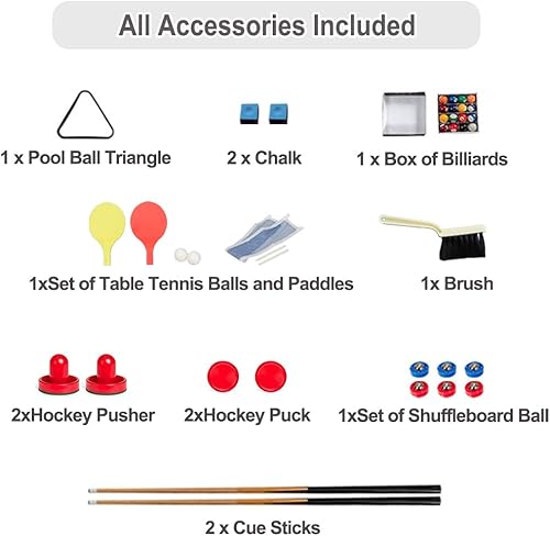 Miniatura 3 de KAKIBLIN Juego de mesa de billar plegable, mesa de billar portátil, mesa de juego de billar con todos los accesorios, montaje simple