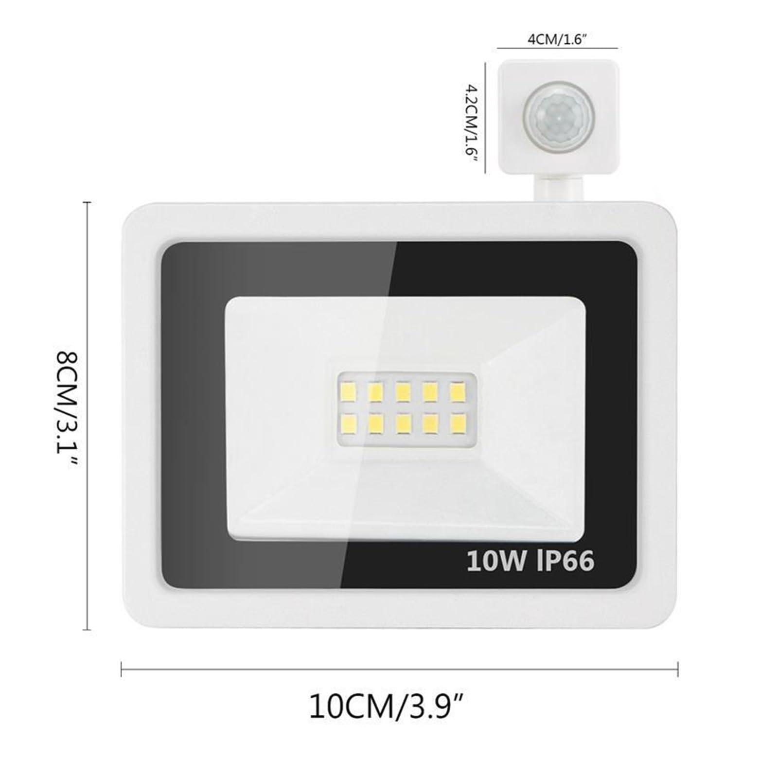 Focos exteriores, Luz LED De Inundación Con Sensor Movimiento PIR Carcasa Blanca, Reflectores 10W, 20W, 30W Y 50W, Proyector Impermeable IP65, For Exteriores Jardín(50W)