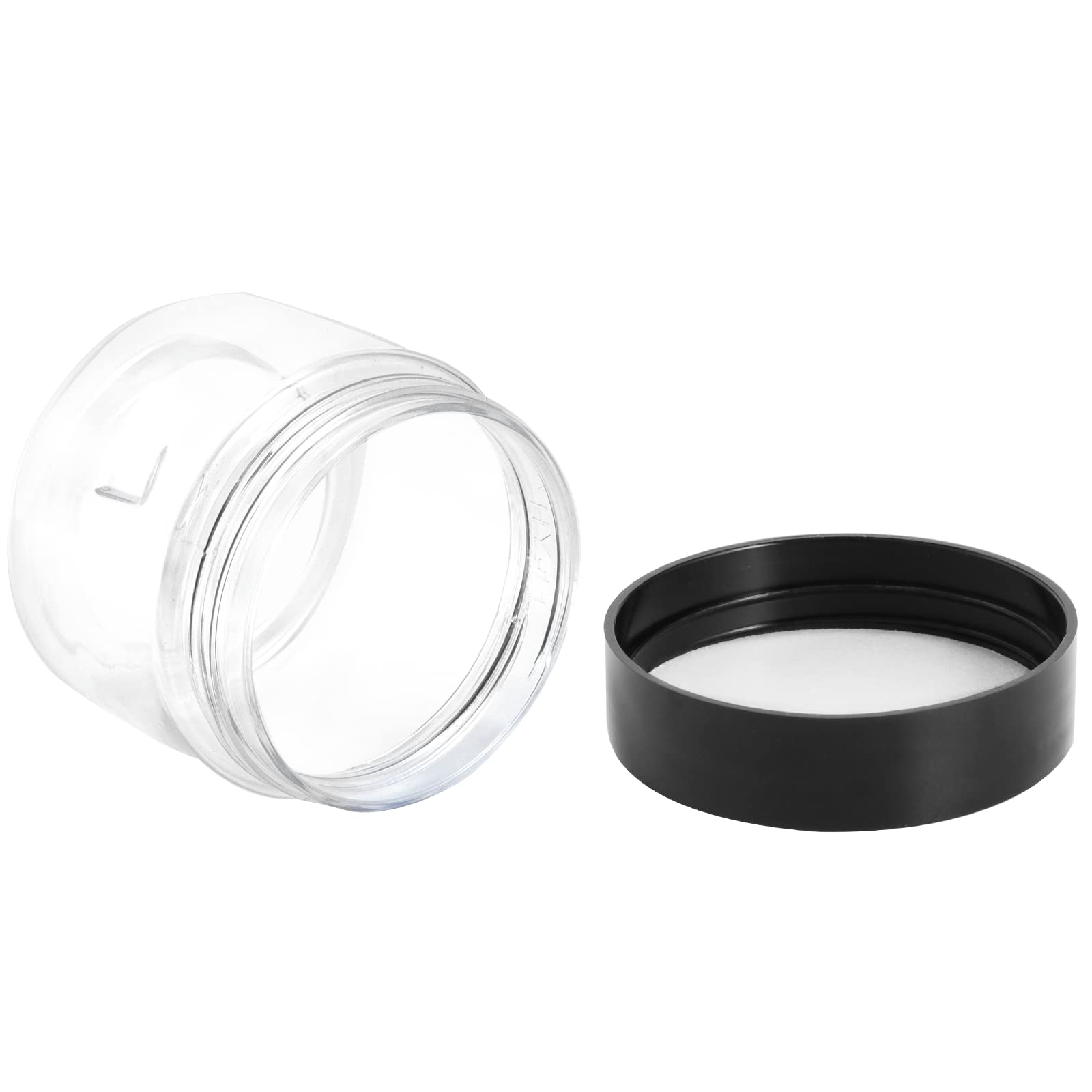 68 barattoli in plastica trasparente da 50 ml con coperchio, piccoli contenitori in plastica, a bocca larga, per viaggi, prodotti di bellezza