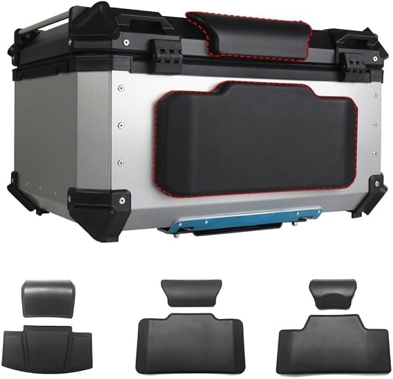 Motorcycle Backrest Pad Kits Motorcycle Passenger Backrest Back Pad Universal Self-adhesive Shockproof Moto Rear Case Box Luggage Cushion