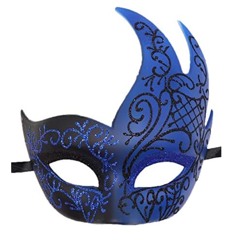 Awlsyj Mens Masquerade Mask Vintage Greek Roman Mask Venetian Party Mask Halloween Mardi Gras Mask (Venetian A Blue) Cover