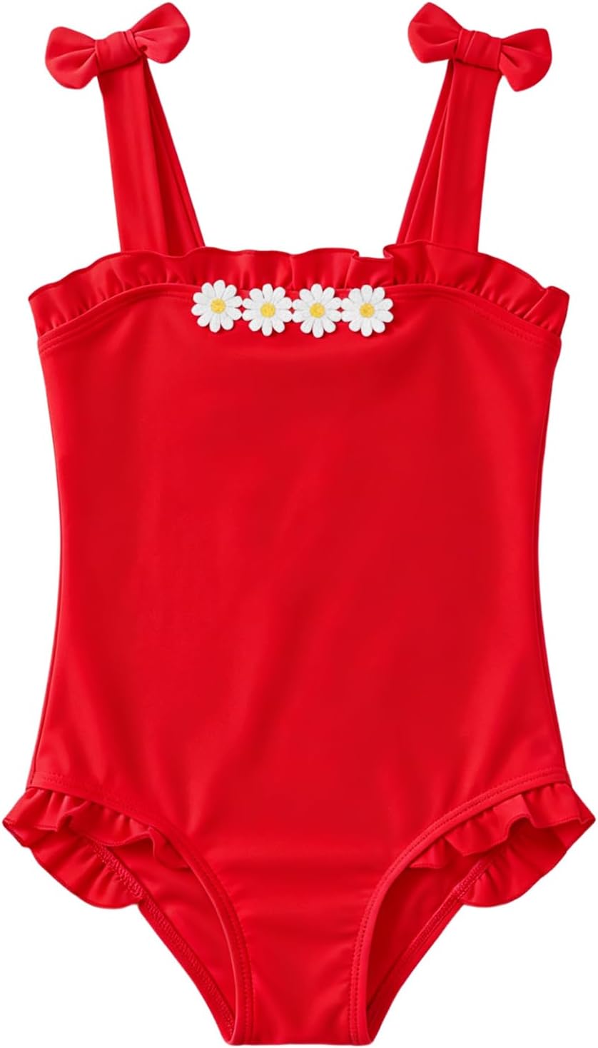 Haloumoning Toddler Baby Girl One Piece Swimsuit Kids Daisy Swimwear Summer Beach Bathing Suit 9M-8Y