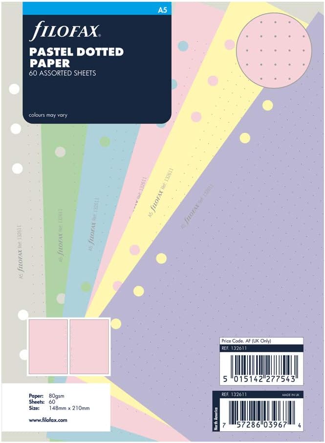 Filofax B132611 オーガナイザー 詰め替え A5 サイズ パステルカラー