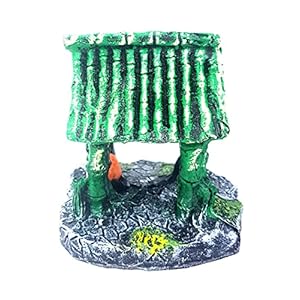 JAINSONS PET PRODUCTS Decorative HUT Aquarium Decoration Ornaments for Fish Tank Aquarium (Size: 10 x 9 x 11.5 CM)