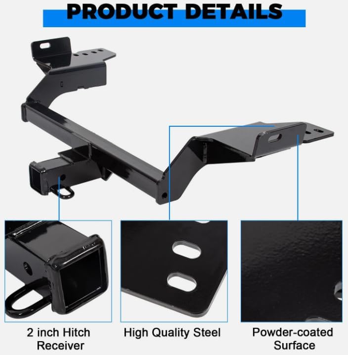 for 2013-2019 Class 3 Trailer Hitch Receiver Rear Bumper Towing 2"，Replacement for Ford Escape OEM