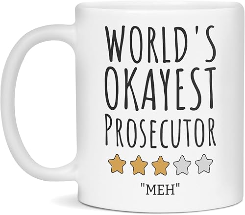 Miniatura 3 de World's Okayest Prosecutor - Taza para fiscal, 15 onzas, color blanco