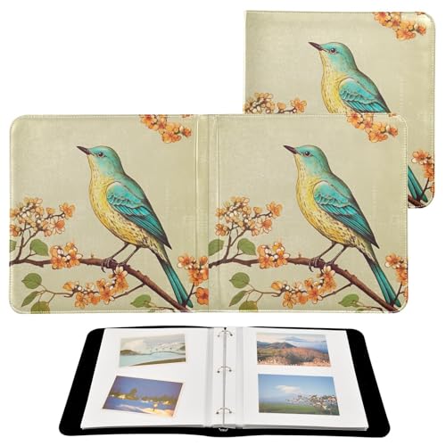 Álbum de fotos vintage autoadhesivo para scrapbooking, 3 anillos, 20 páginas en blanco, para fotos 3x5, 4x6, 5x7 y 6x8 pulgadas, estilo DIY, material cuero miniatura 2