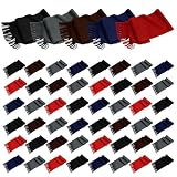 48 Pack Winter Scarves, Warm Winter Fleece Scarf Bulk Wholesale Donation Unisex Men Women